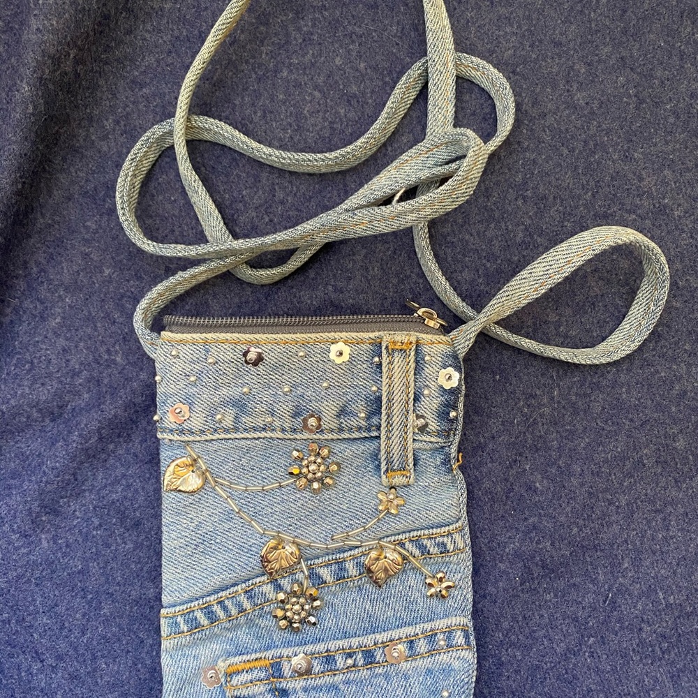 Recycled Denim Crossbody Bag